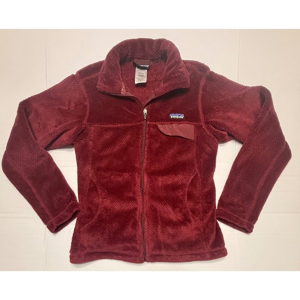 Patagonia R3 Hi-Loft Polartec Thermal Pro Fleece Zip Burgundy Red Womens Small